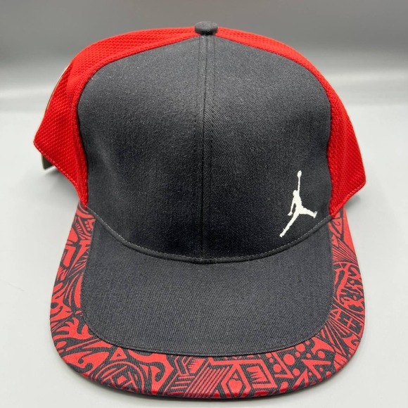 Air Jordan Hat Men 7 5/8 Black 20th Anniversary‎ Tribal Jumpman Fitted Cap New